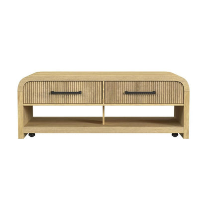 Picket House Furnishings - Woodridge Coffee Table with Casters/Push Through Drawer in Natural - T-14440-6-CT veiw 2