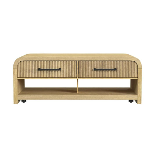 Picket House Furnishings - Woodridge Coffee Table with Casters/Push Through Drawer in Natural - T-14440-6-CT veiw 2