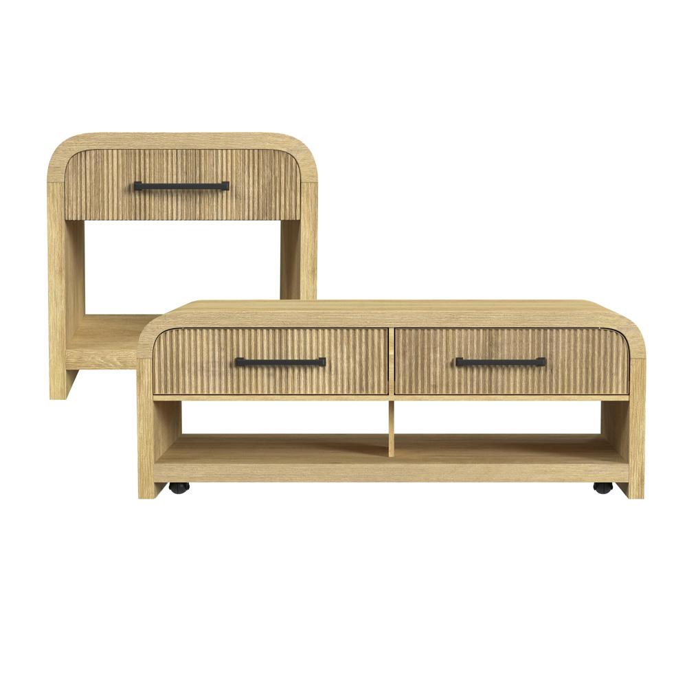 Picket House Furnishings - Woodridge 2PC Occasional Table Set in Natural-Coffee Table & End Table - T-14440-6-2PC veiw 1