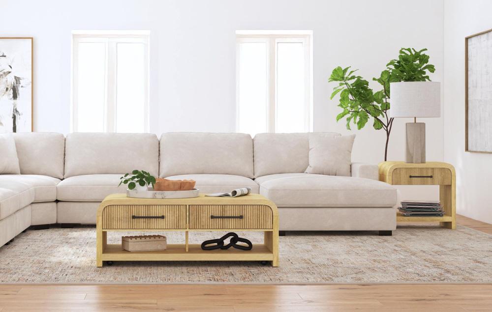 Picket House Furnishings - Woodridge 2PC Occasional Table Set in Natural-Coffee Table & End Table - T-14440-6-2PC veiw 4