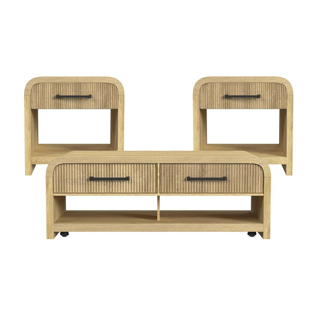 Picket House Furnishings - Woodridge 3PC Occasional Table Set in Natural-Coffee Table & Two End Table - T-14440-6-3PC veiw 1