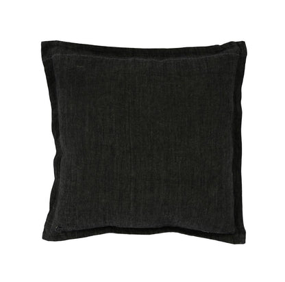 Villa by Classic Home - Amy 100% Linen 22in Square Throw Pillow In Charcoal  - 22W - Chalk Charcoal - V230027 veiw 1