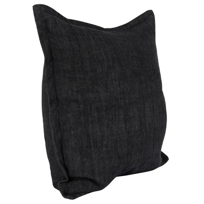 Villa by Classic Home - Amy 100% Linen 22in Square Throw Pillow In Charcoal  - 22W - Chalk Charcoal - V230027 veiw 2