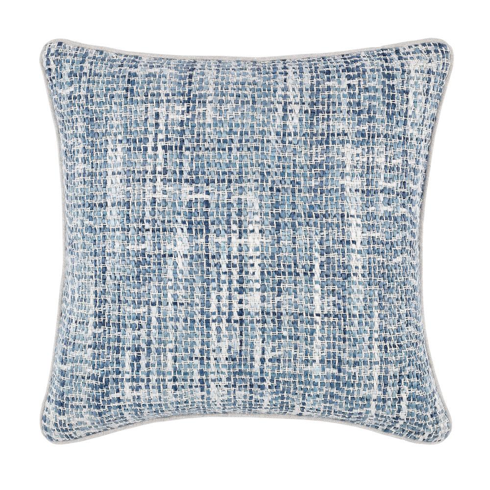 Villa by Classic Home - Baxter Woven 22in Throw Pillow, Blue - 22W - Blue, Ivory - V180013 veiw 1