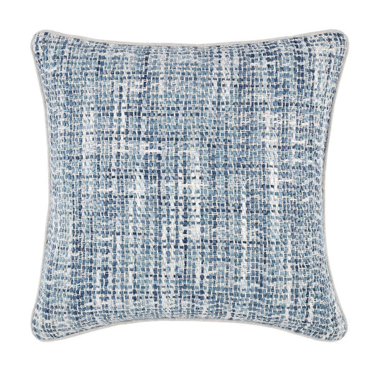 Villa by Classic Home - Baxter Woven 22in Throw Pillow, Blue - 22W - Blue, Ivory - V180013 veiw 1