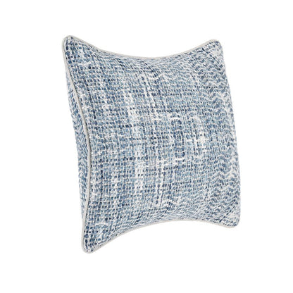 Villa by Classic Home - Baxter Woven 22in Throw Pillow, Blue - 22W - Blue, Ivory - V180013 veiw 3