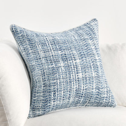 Villa by Classic Home - Baxter Woven 22in Throw Pillow, Blue - 22W - Blue, Ivory - V180013 veiw 4
