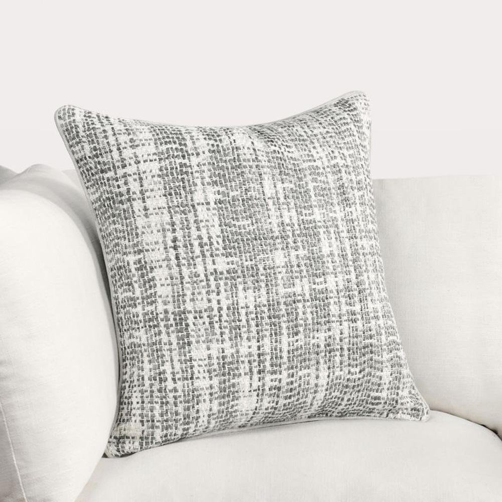 Villa by Classic Home - Baxter Woven 22in Throw Pillow, Gray - 22W - Gray, Ivory - V180014 veiw 5
