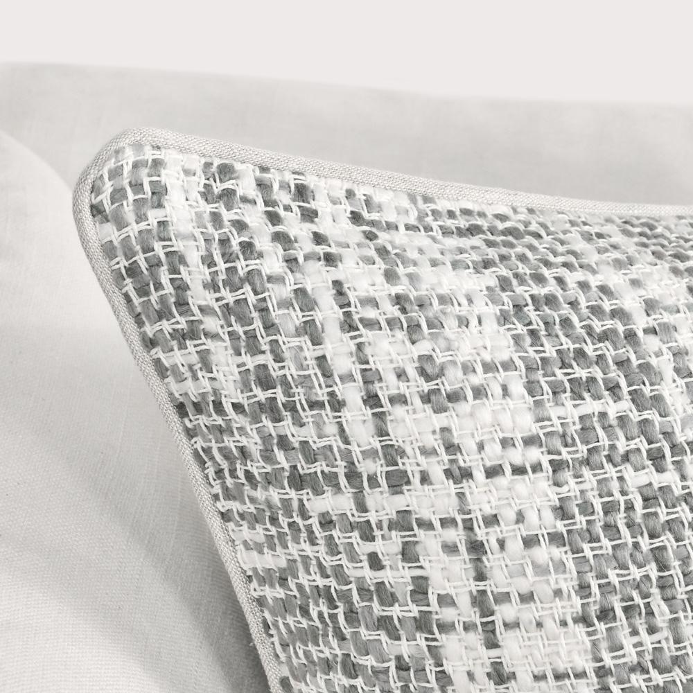 Villa by Classic Home - Baxter Woven 22in Throw Pillow, Gray - 22W - Gray, Ivory - V180014 veiw 6