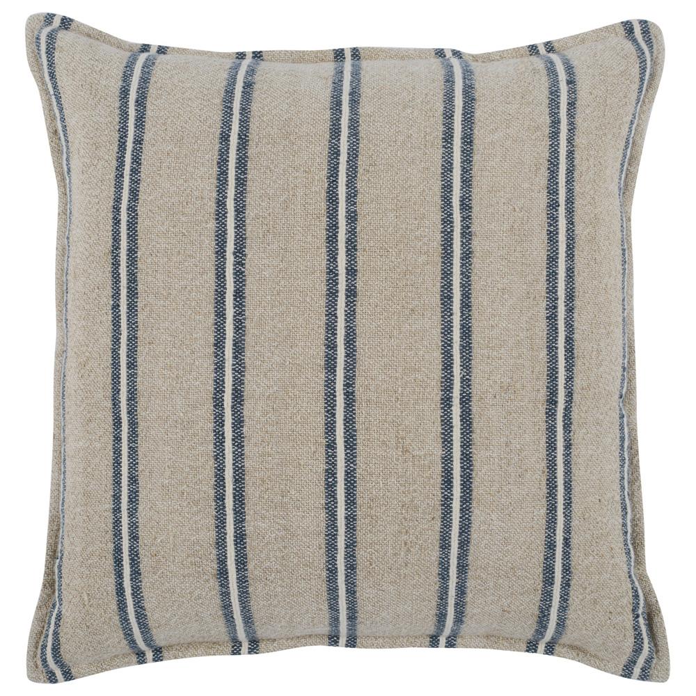 Villa by Classic Home - Demi 20in Square Throw Pillow In Natural Blue  - 20W - Natural , Blue - V240033 veiw 1