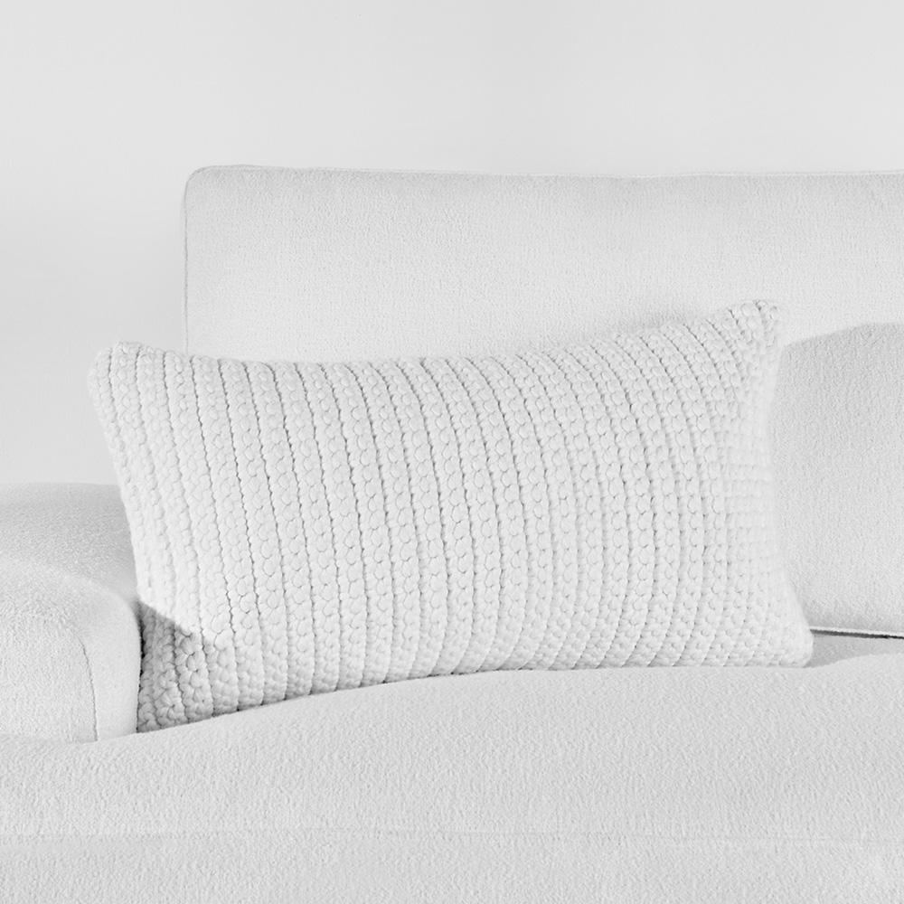 Villa by Classic Home - Prism 14inX26in Performance Outdoor Throw Pillow, White   - 26W - White - VO60010 veiw 2