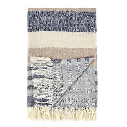 Villa by Classic Home - Crawford 100% Belgian Linen Sagebrush Multicolor 50inX70in Throw Blanket Blanket - 50W - Multicolor - V290142 veiw 2