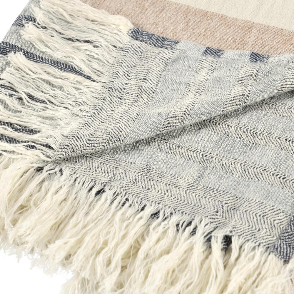 Villa by Classic Home - Crawford 100% Belgian Linen Sagebrush Multicolor 50inX70in Throw Blanket Blanket - 50W - Multicolor - V290142 veiw 3