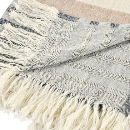 Villa by Classic Home - Crawford 100% Belgian Linen Sagebrush Multicolor 50inX70in Throw Blanket Blanket - 50W - Multicolor - V290142 veiw 3