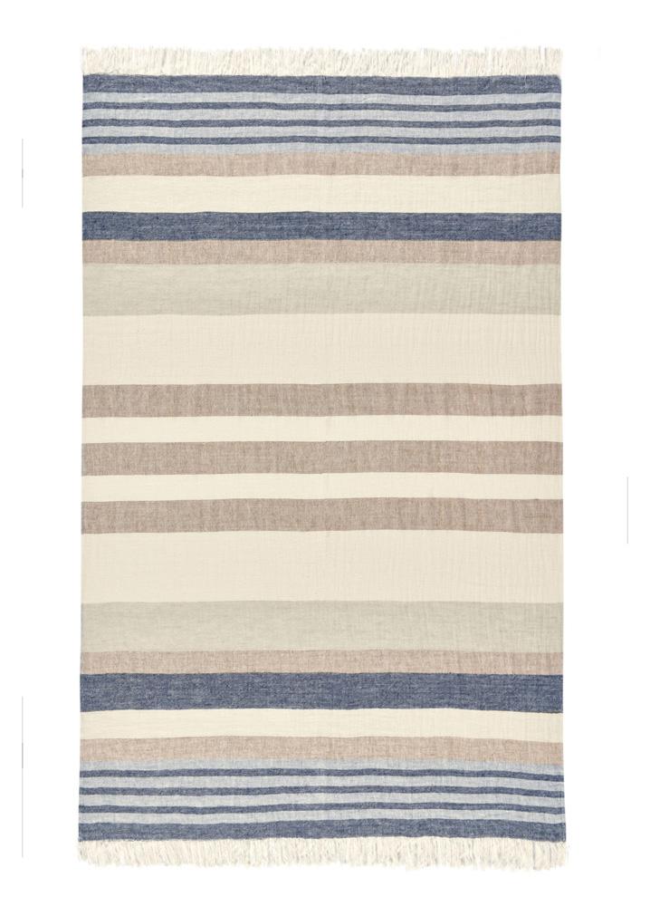 Villa by Classic Home - Crawford 100% Belgian Linen Yellow Multicolor 50inX70in Throw Blanket Blanket - 50W - Multicolor - V290141 veiw 4