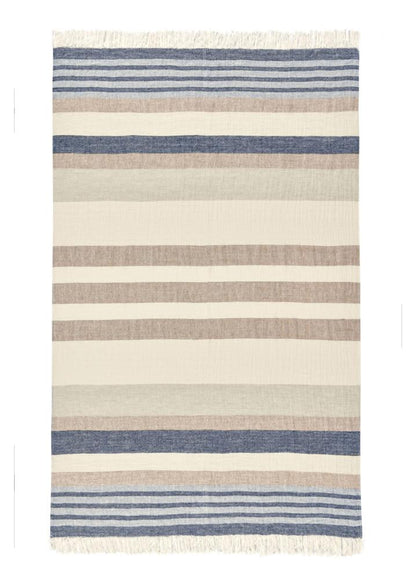 Villa by Classic Home - Crawford 100% Belgian Linen Yellow Multicolor 50inX70in Throw Blanket Blanket - 50W - Multicolor - V290141 veiw 4