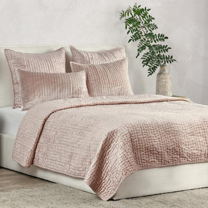 Villa by Classic Home - Dimitry 100% Rayon Velvet Bliss Pink Queen Quilt  - 92W - Bliss Pink - V240109 veiw 2