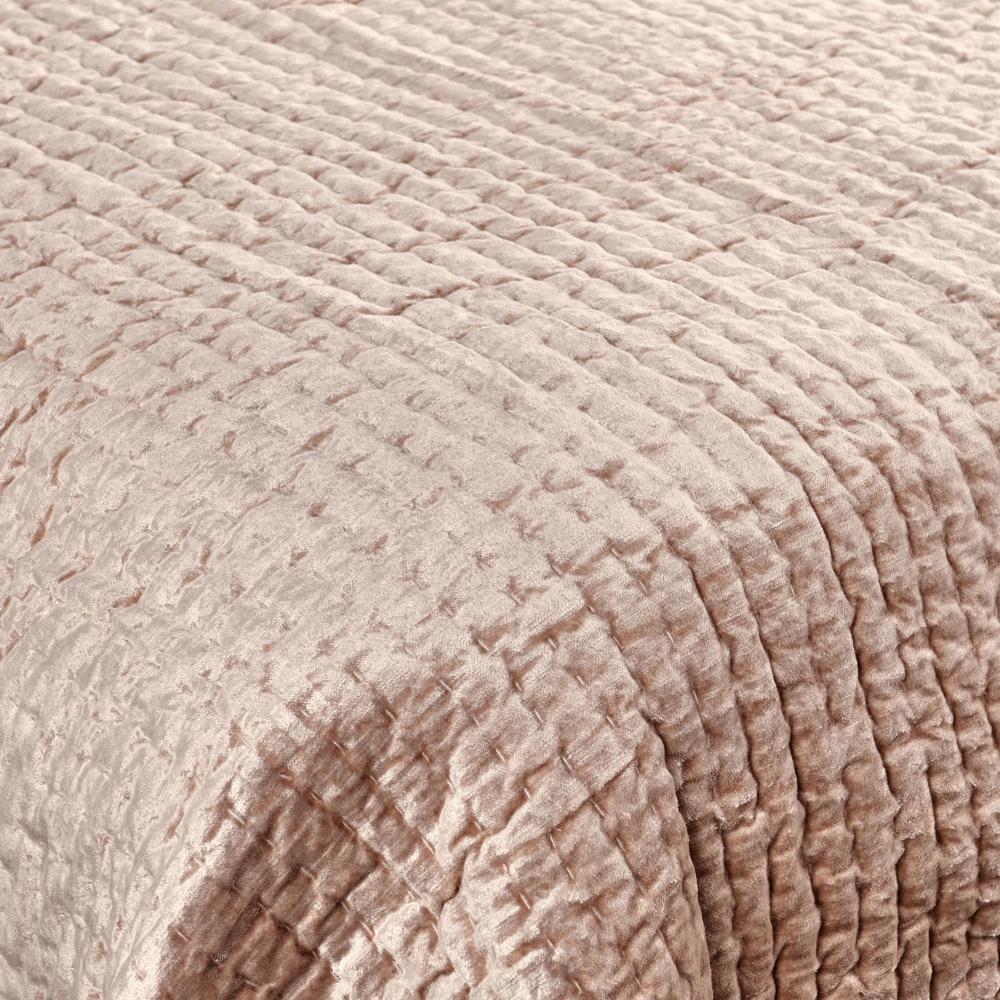 Villa by Classic Home - Dimitry 100% Rayon Velvet Bliss Pink Queen Quilt  - 92W - Bliss Pink - V240109 veiw 5