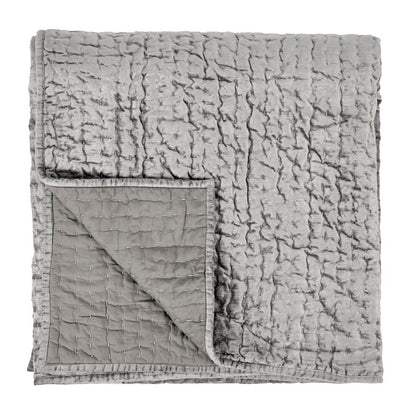 Villa by Classic Home - Dimitry 100% Rayon Velvet Gray Queen Quilt  - 92W - Gray - V180030 veiw 1