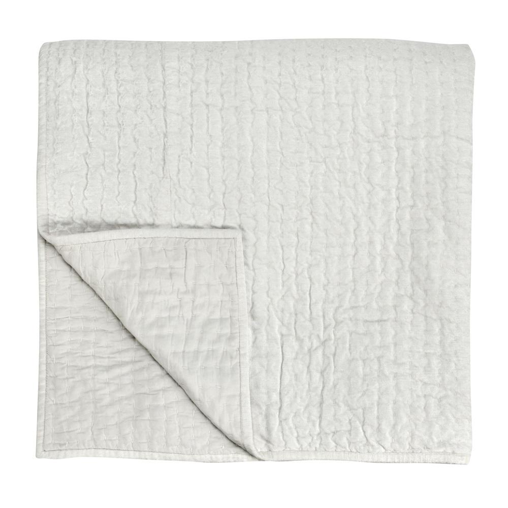 Villa by Classic Home - Dimitry 100% Rayon Velvet Ivory Queen Quilt  - 92W - Ivory - V160011 veiw 1