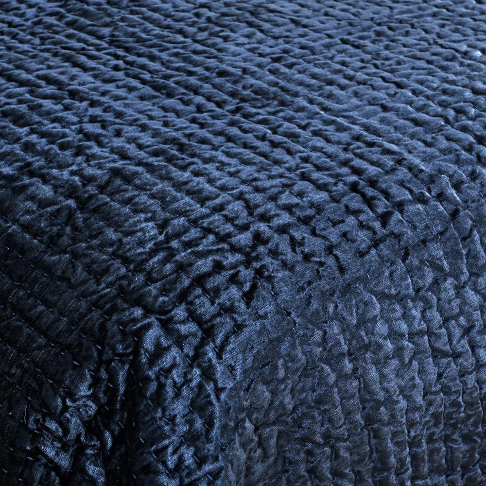 Villa by Classic Home - Dimitry 100% Rayon Velvet Ocean Blue Queen Quilt  - 92W - Ocean Blue - V211005 veiw 4
