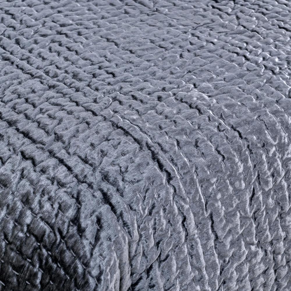 Villa by Classic Home - Dimitry 100% Rayon Velvet Sea Fog Quilt  - 92W - Pacific Blue - V250141 veiw 5