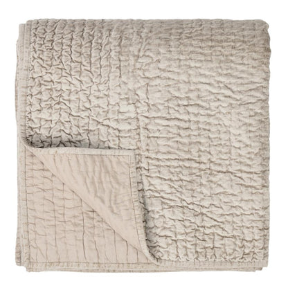 Villa by Classic Home - Dimitry 100% Rayon Velvet Pebble Beige Queen Quilt  - 92W - Pebble Beige - V160021 veiw 1