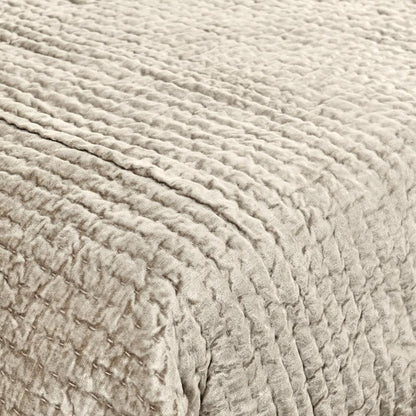 Villa by Classic Home - Dimitry 100% Rayon Velvet Pebble Beige Queen Quilt  - 92W - Pebble Beige - V160021 veiw 4