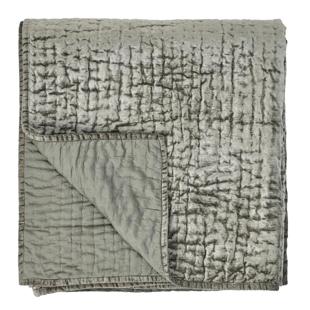 Villa by Classic Home - Dimitry 100% Rayon Velvet Sage Green Quilt  - 92W - Sage Green - V250135 veiw 1