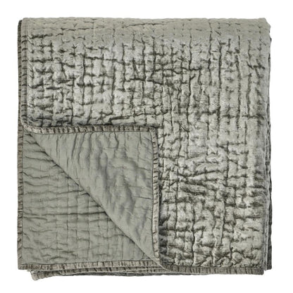 Villa by Classic Home - Dimitry 100% Rayon Velvet Sage Green Quilt  - 92W - Sage Green - V250135 veiw 1