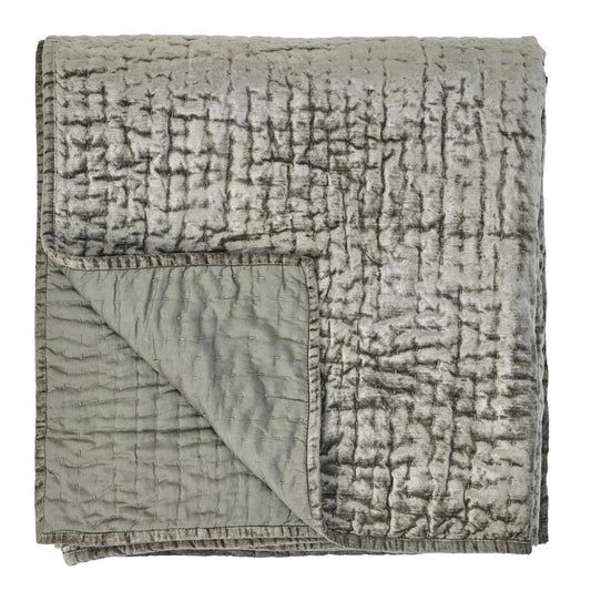 Villa by Classic Home - Dimitry 100% Rayon Velvet Sage Green Quilt  - 92W - Sage Green - V250135 veiw 1