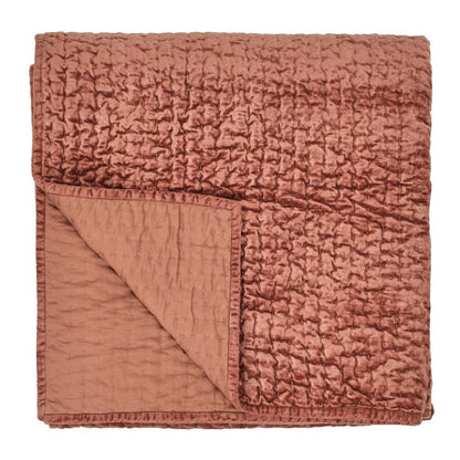 Villa by Classic Home - Dimitry 100% Rayon Velvet Terra Cotta Quilt  - 92W - Terra Cotta - V260008 veiw 1