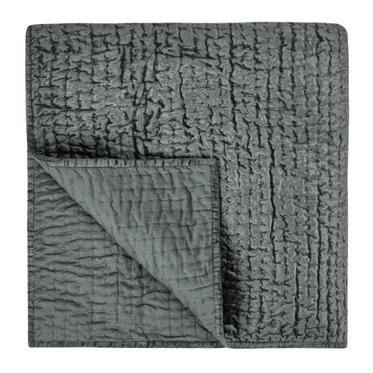 Villa by Classic Home - Dimitry 100% Rayon Velvet Bay Green King Quilt  - 108W - Bay Green - V200122 veiw 1