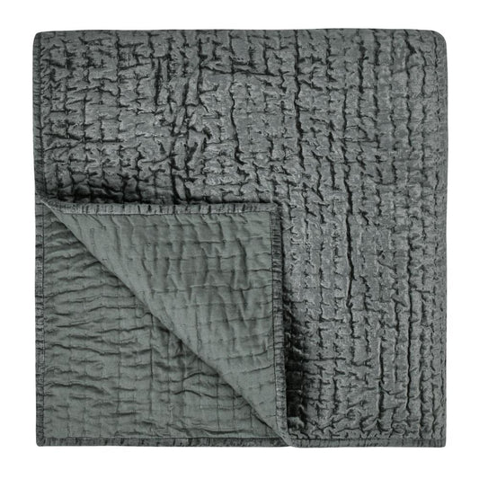 Villa by Classic Home - Dimitry 100% Rayon Velvet Bay Green King Quilt  - 108W - Bay Green - V200122 veiw 1