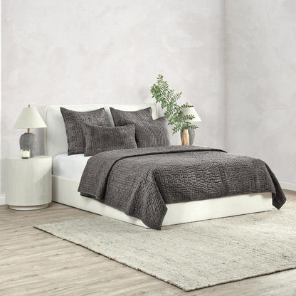 Villa by Classic Home - Dimitry 100% Rayon Velvet Desert Brown King Quilt  - 108W - Desert Brown - V160030 veiw 2