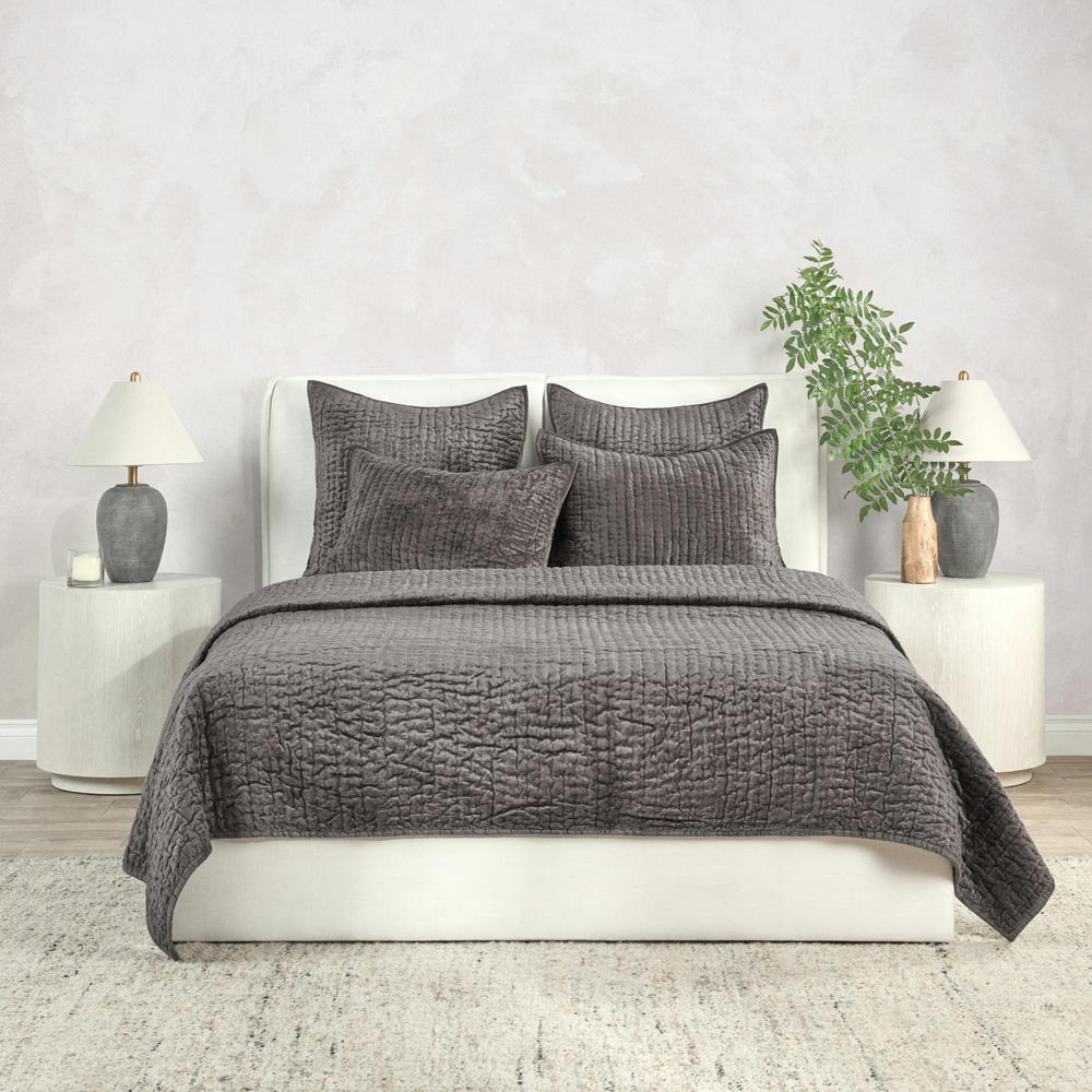 Villa by Classic Home - Dimitry 100% Rayon Velvet Desert Brown King Quilt  - 108W - Desert Brown - V160030 veiw 3