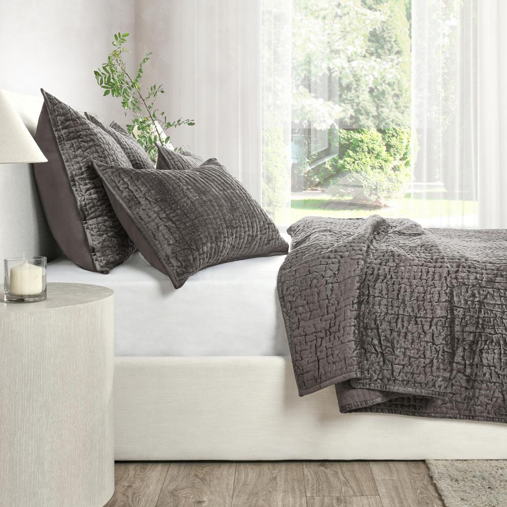 Villa by Classic Home - Dimitry 100% Rayon Velvet Desert Brown King Quilt  - 108W - Desert Brown - V160030 veiw 4