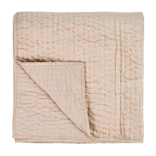 Villa by Classic Home - Dimitry 100% Rayon Velvet Nude King Quilt  - 108W - Nude - V270058 veiw 1