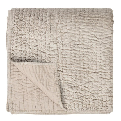 Villa by Classic Home - Dimitry 100% Rayon Velvet Pebble Beige King Quilt  - 108W - Pebble Beige - V160020 veiw 1