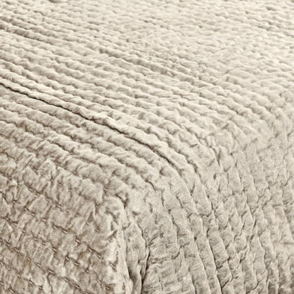 Villa by Classic Home - Dimitry 100% Rayon Velvet Pebble Beige King Quilt  - 108W - Pebble Beige - V160020 veiw 4