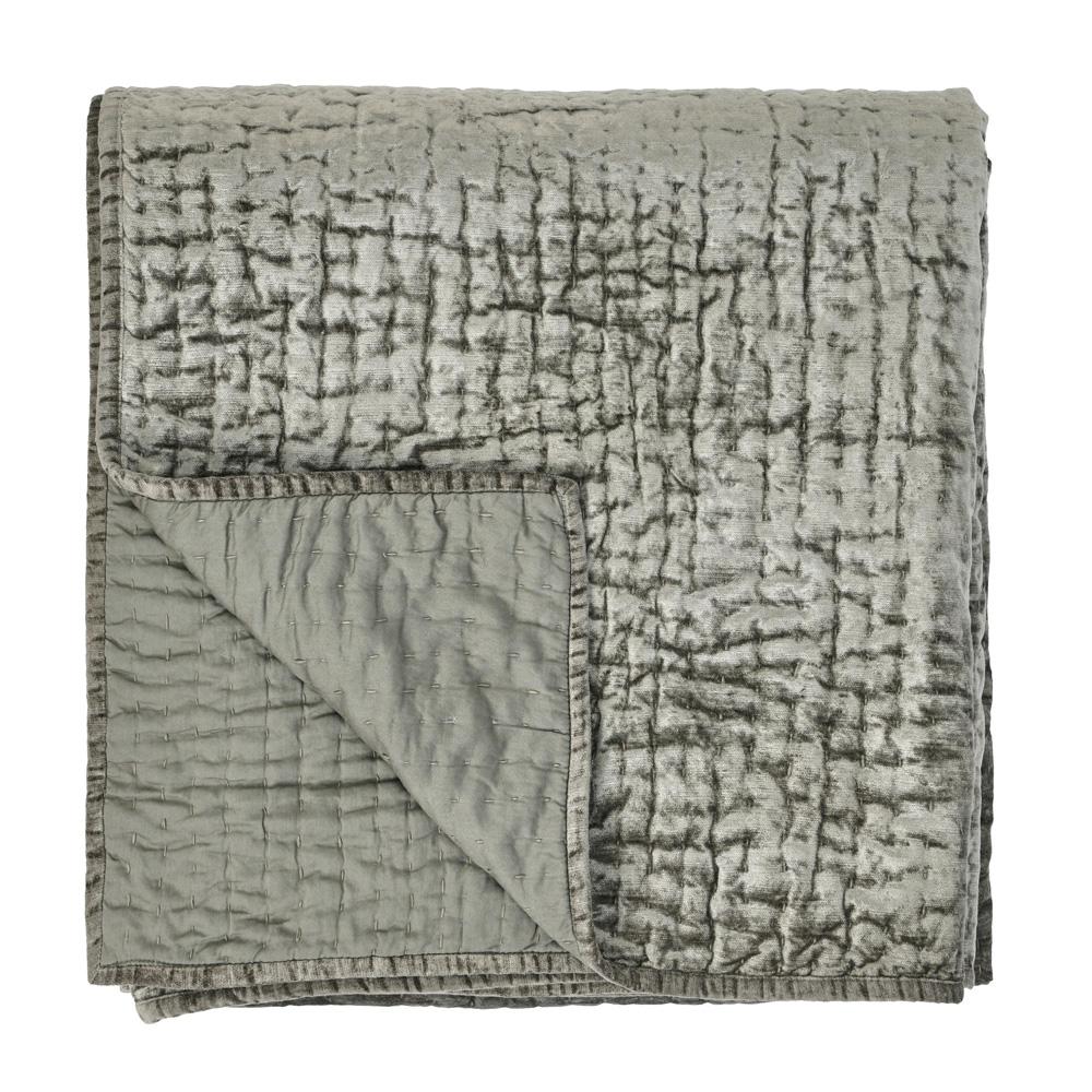 Villa by Classic Home - Dimitry 100% Rayon Velvet Sage Green Quilt  - 108W - Sage Green - V250134 veiw 1