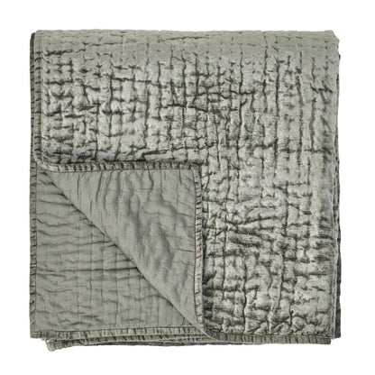 Villa by Classic Home - Dimitry 100% Rayon Velvet Sage Green Quilt  - 108W - Sage Green - V250134 veiw 1