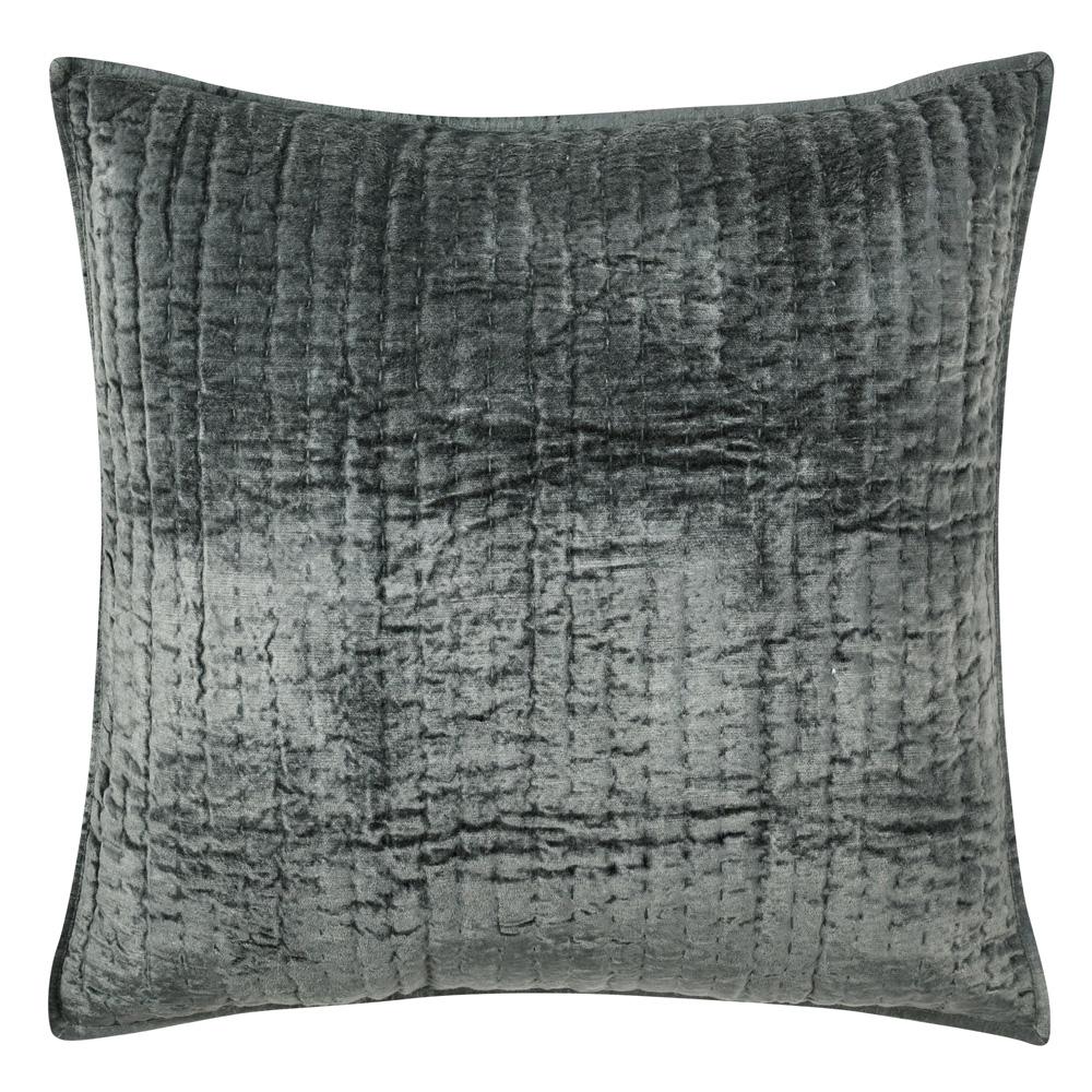 Villa by Classic Home - Dimitry 100% Rayon Velvet Bay Green Euro Sham  - 26W - Bay Green - V200123 veiw 1