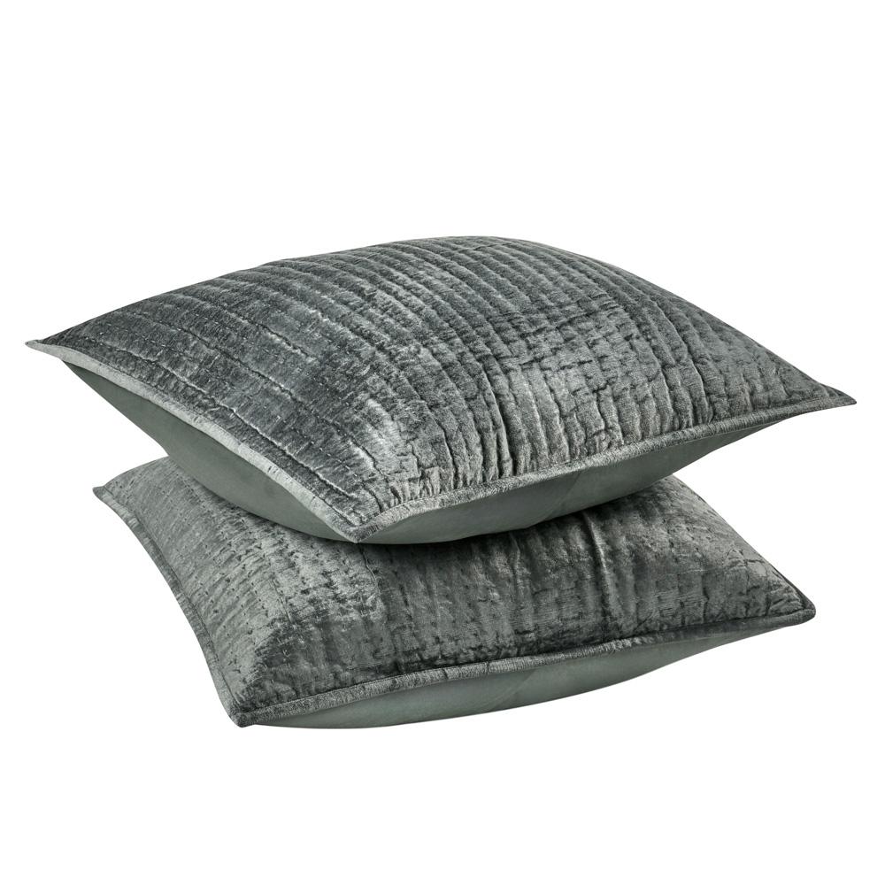 Villa by Classic Home - Dimitry 100% Rayon Velvet Bay Green Euro Sham  - 26W - Bay Green - V200123 veiw 3