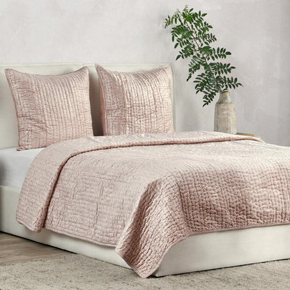 Villa by Classic Home - Dimitry 100% Rayon Velvet Bliss Pink Euro Sham  - 26W - Bliss Pink - V240110 veiw 4