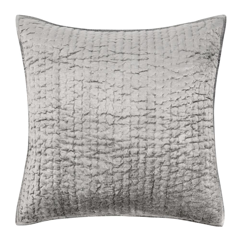 Villa by Classic Home - Dimitry 100% Rayon Velvet Gray Euro Sham  - 26W - Gray - V180031 veiw 1