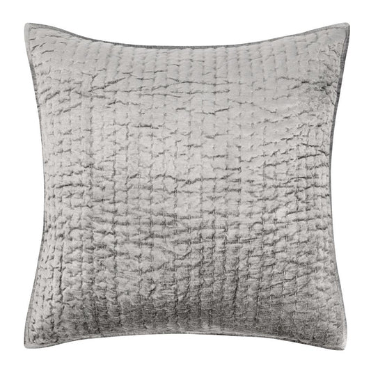 Villa by Classic Home - Dimitry 100% Rayon Velvet Gray Euro Sham  - 26W - Gray - V180031 veiw 1