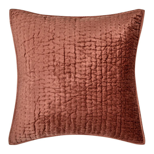 Villa by Classic Home - Dimitry 100% Rayon Velvet Terra Cotta Sham  - 26W - Terra Cotta - V260009 veiw 1