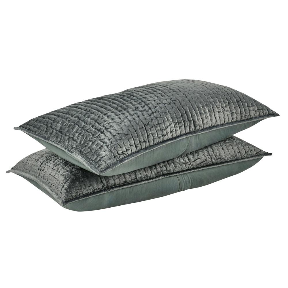 Villa by Classic Home - Dimitry 100% Rayon Velvet Bay Green King Sham  - 36W - Bay Green - V200124 veiw 3