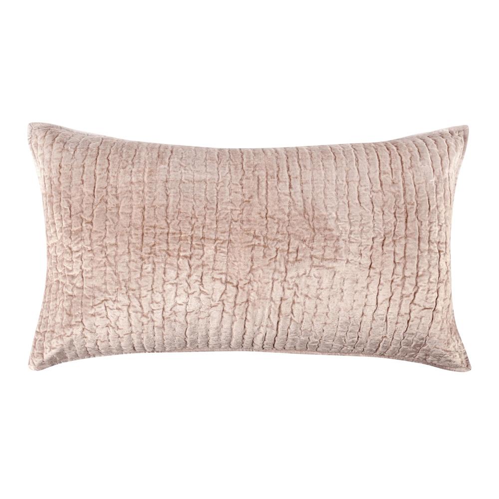 Villa by Classic Home - Dimitry 100% Rayon Velvet Bliss Pink King Sham  - 36W - Bliss Pink - V240111 veiw 1